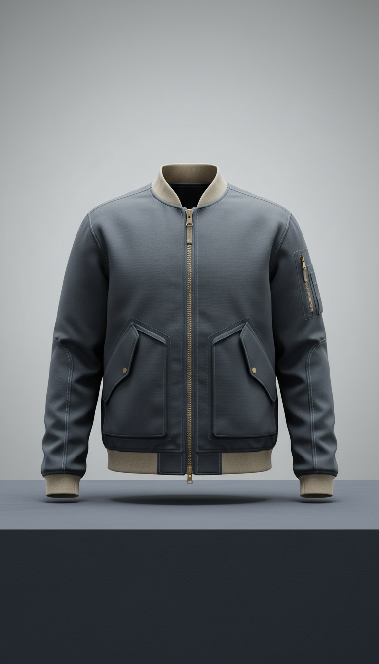Technical Bomber Jacket with Water-Repellent Shell